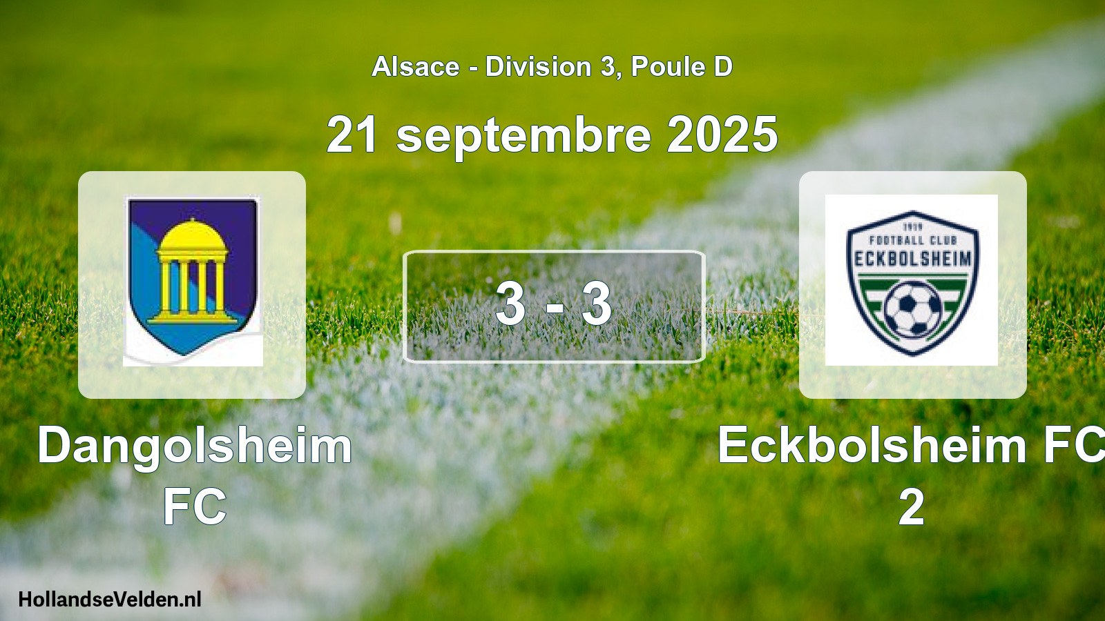 Match joué: Dangolsheim FC - Eckbolsheim FC 2 3 - 3 (21 septembre 2025)