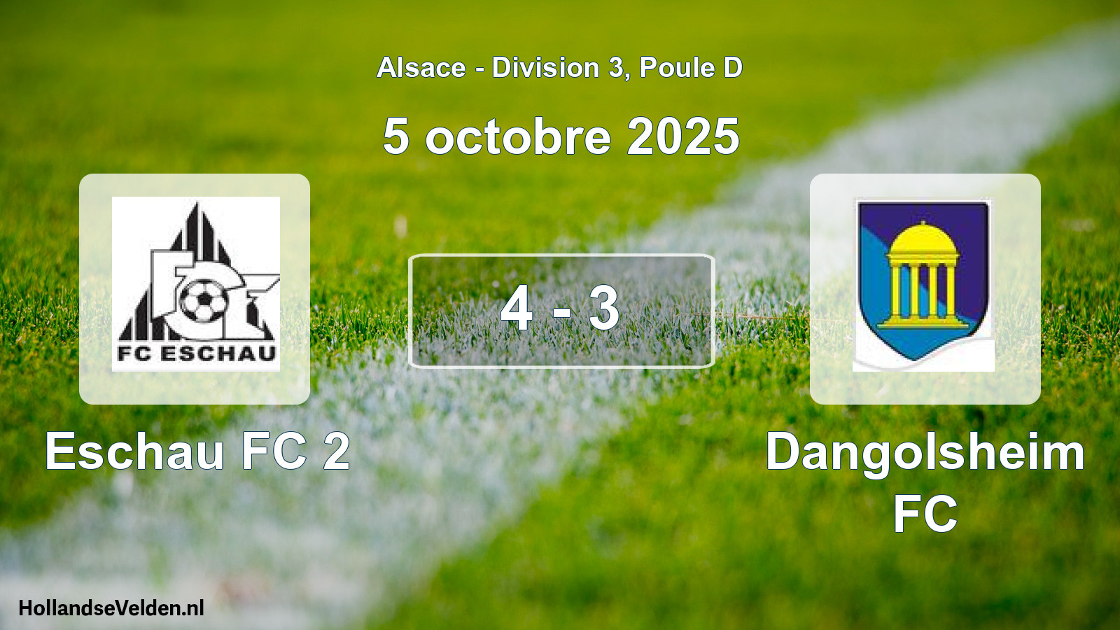 Match joué: Eschau FC 2 - Dangolsheim FC 4 - 3 (5 octobre 2025)
