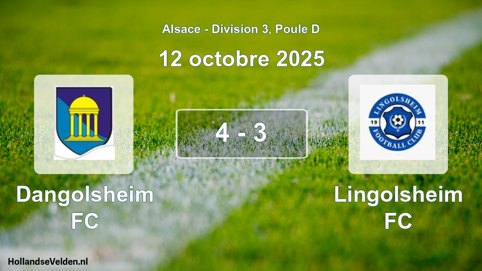 Match joué: Dangolsheim FC - Lingolsheim FC 4 - 3 (12 octobre 2025)