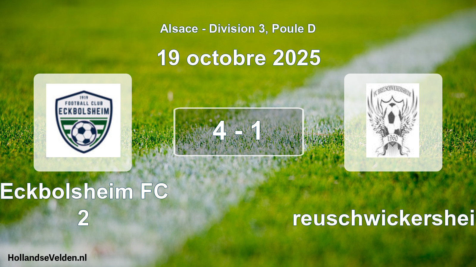 Gespeelde wedstrijd: Eckbolsheim FC 2 - Breuschwickersheim 4 - 1 (19 oktober 2025)