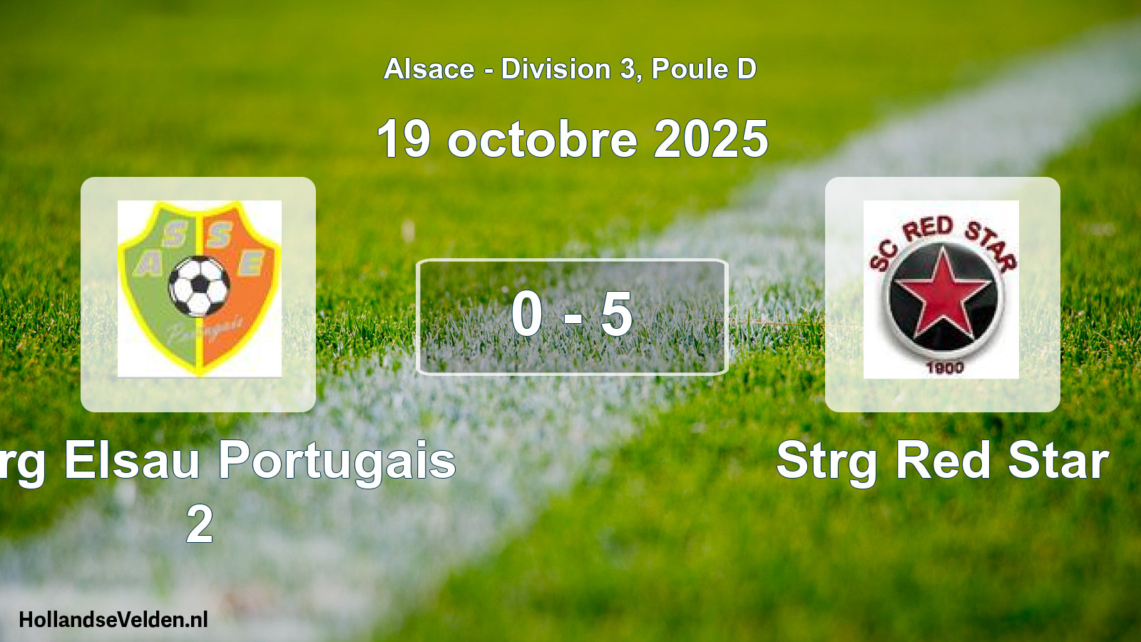 Total number of matches played: Strg Elsau Portugais 2 - Strg Red Star 0 - 5 (19 October 2025)
