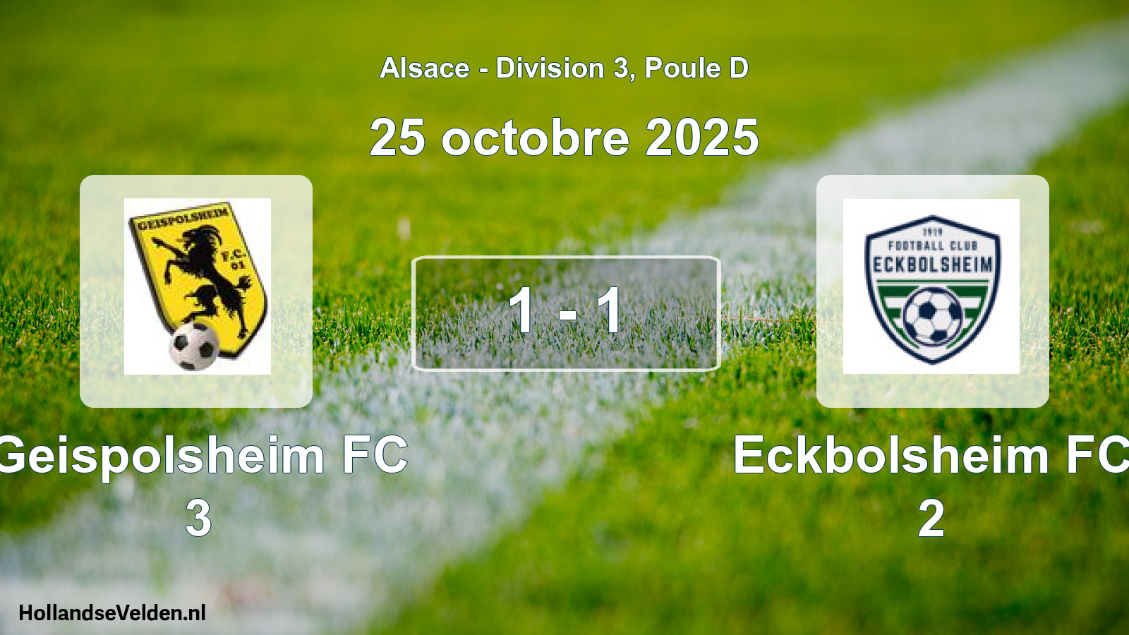 Match joué: Geispolsheim FC 3 - Eckbolsheim FC 2 1 - 1 (25 octobre 2025)