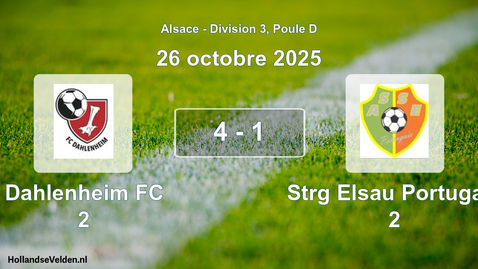 Match joué: Dahlenheim FC 2 - Strg Elsau Portugais 2 4 - 1 (26 octobre 2025)