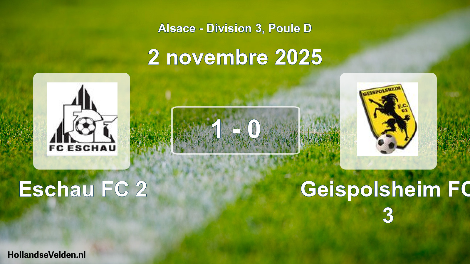 Match joué: Eschau FC 2 - Geispolsheim FC 3 1 - 0 (2 novembre 2025)
