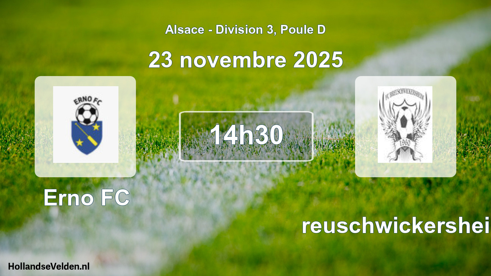 Match programmé: Erno FC - Breuschwickersheim (23 novembre 2025)