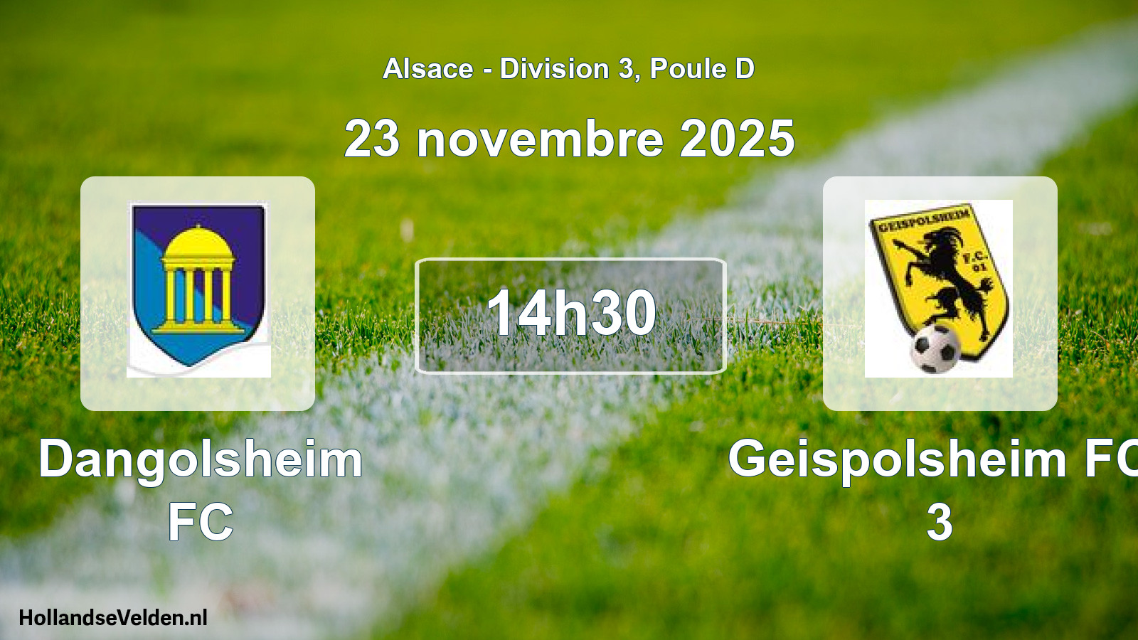 Match programmé: Dangolsheim FC - Geispolsheim FC 3 (23 novembre 2025)