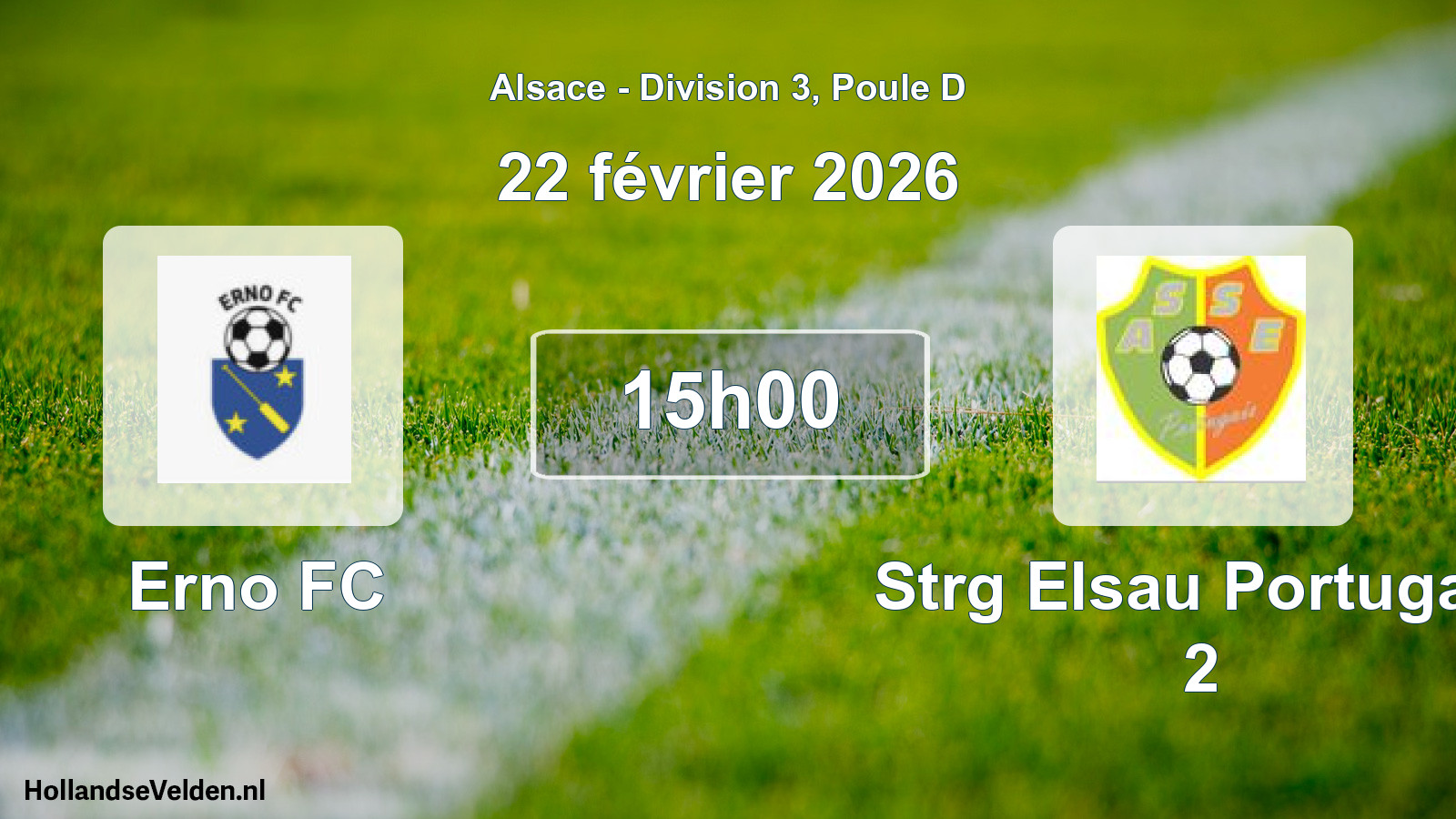 Scheduled Match: Erno FC - Strg Elsau Portugais 2 (22 February 2026)