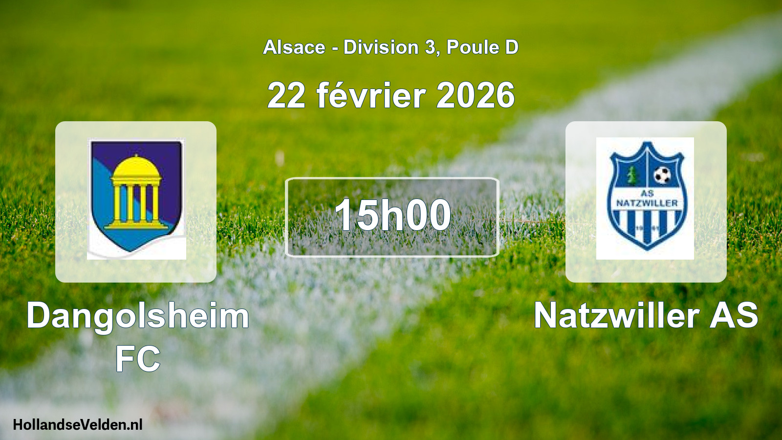 Match programmé: Dangolsheim FC - Natzwiller AS (22 février 2026)