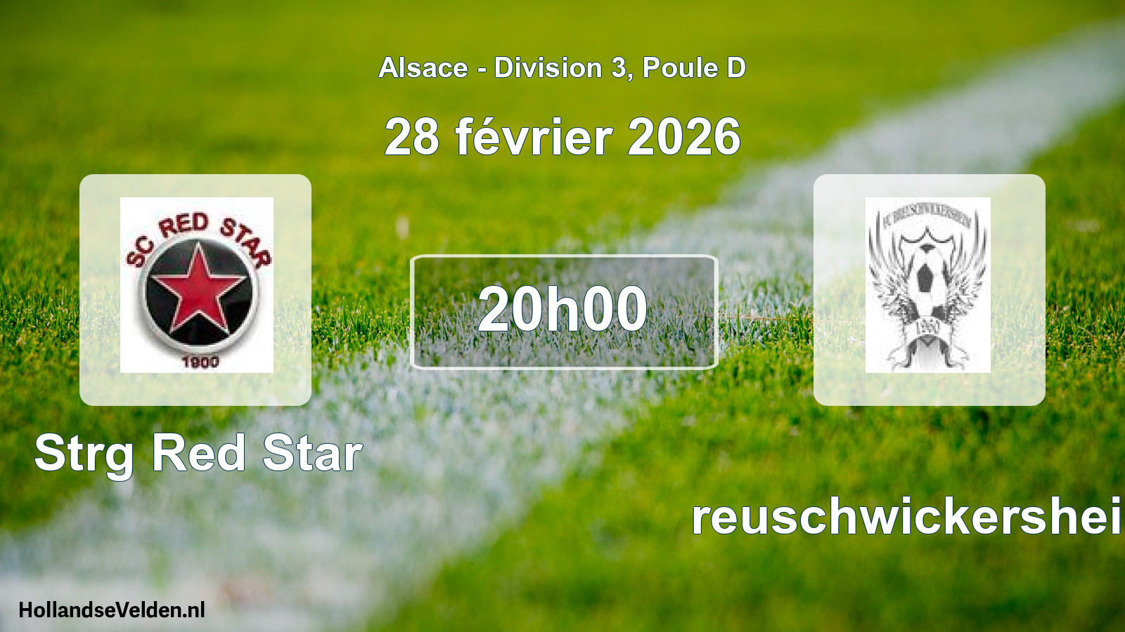 Match programmé: Strg Red Star - Breuschwickersheim (28 février 2026)