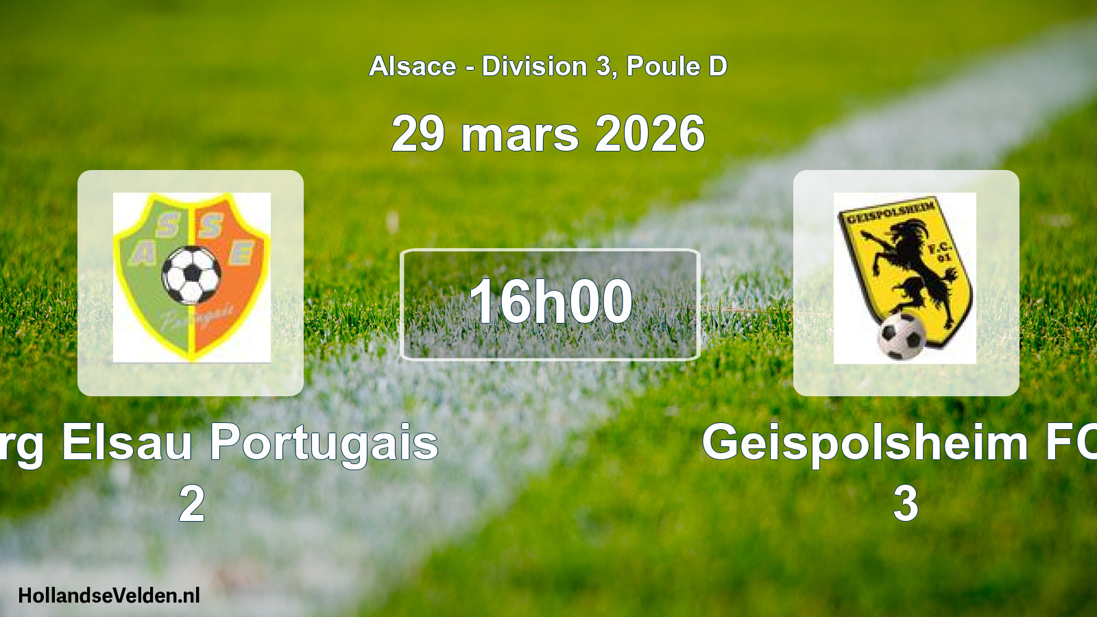Scheduled Match: Strg Elsau Portugais 2 - Geispolsheim FC 3 (29 March 2026)