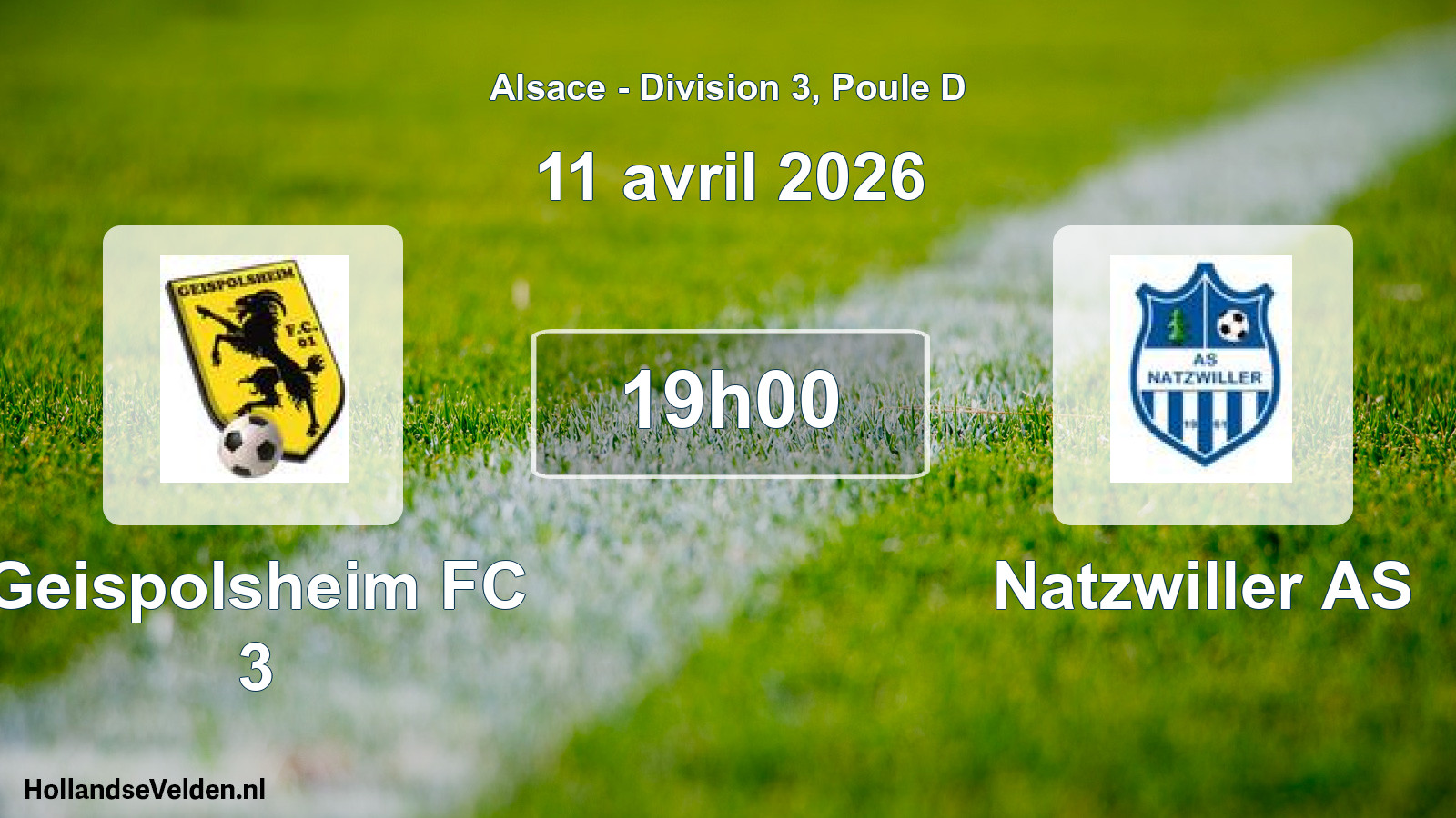 Scheduled Match: Geispolsheim FC 3 - Natzwiller AS (11 April 2026)