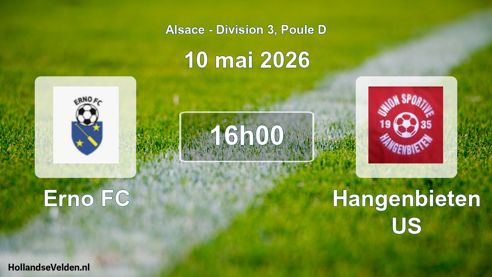 Match programmé: Erno FC - Hangenbieten US (10 mai 2026)
