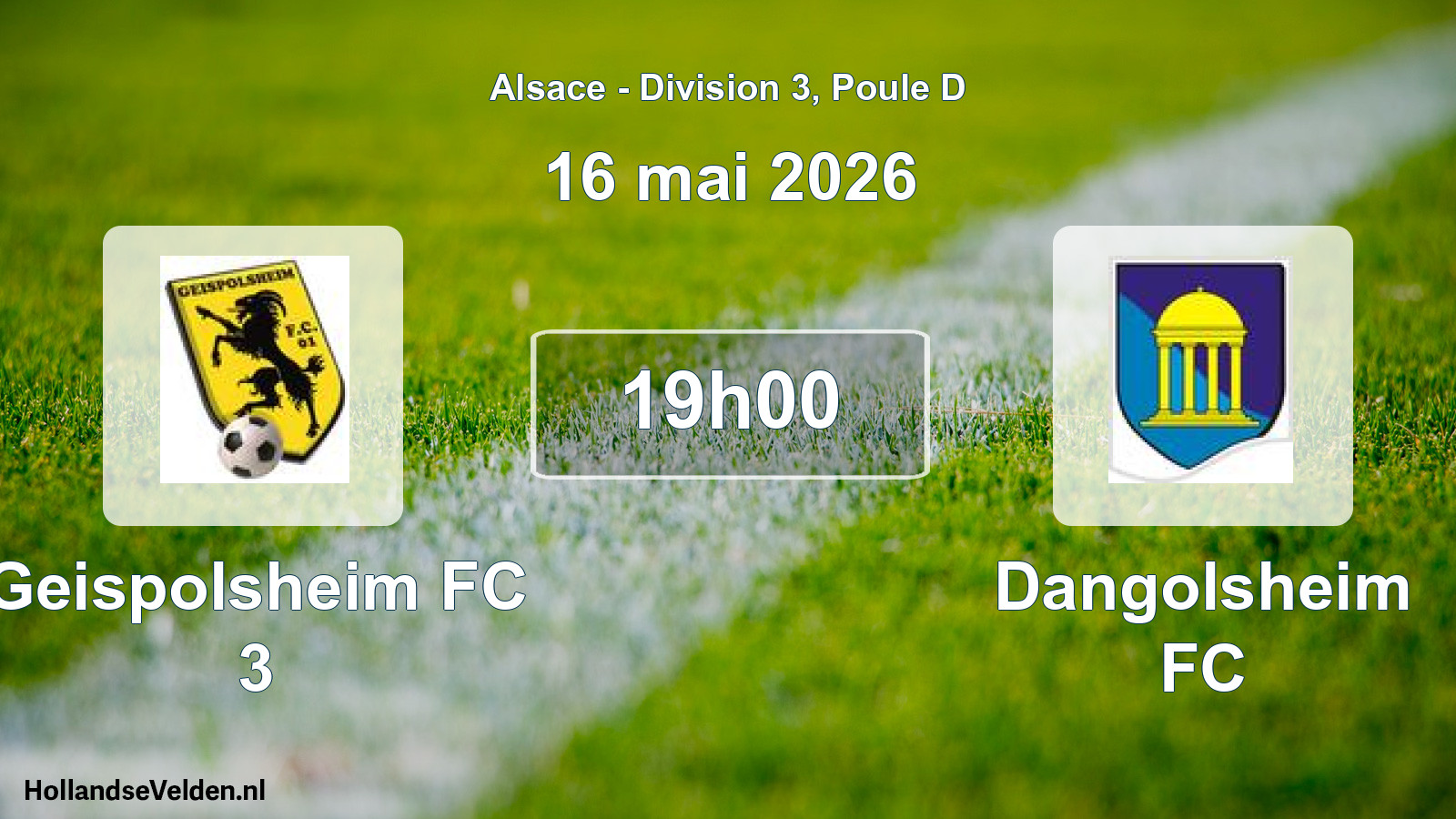 Match programmé: Geispolsheim FC 3 - Dangolsheim FC (16 mai 2026)