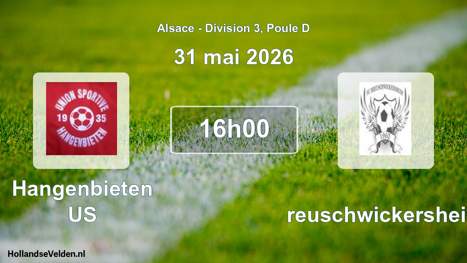 Match programmé: Hangenbieten US - Breuschwickersheim (31 mai 2026)