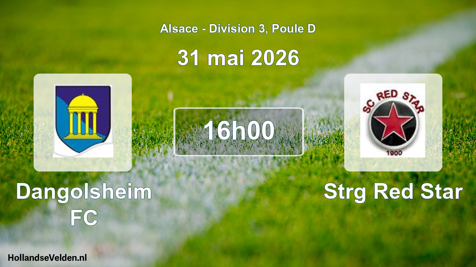 Match programmé: Dangolsheim FC - Strg Red Star (31 mai 2026)