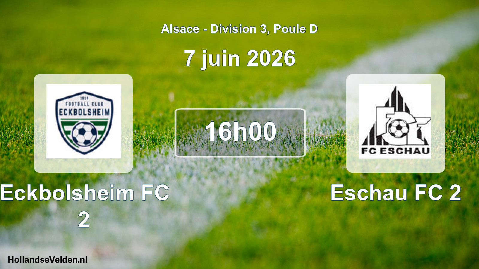 Match programmé: Eckbolsheim FC 2 - Eschau FC 2 (7 juin 2026)