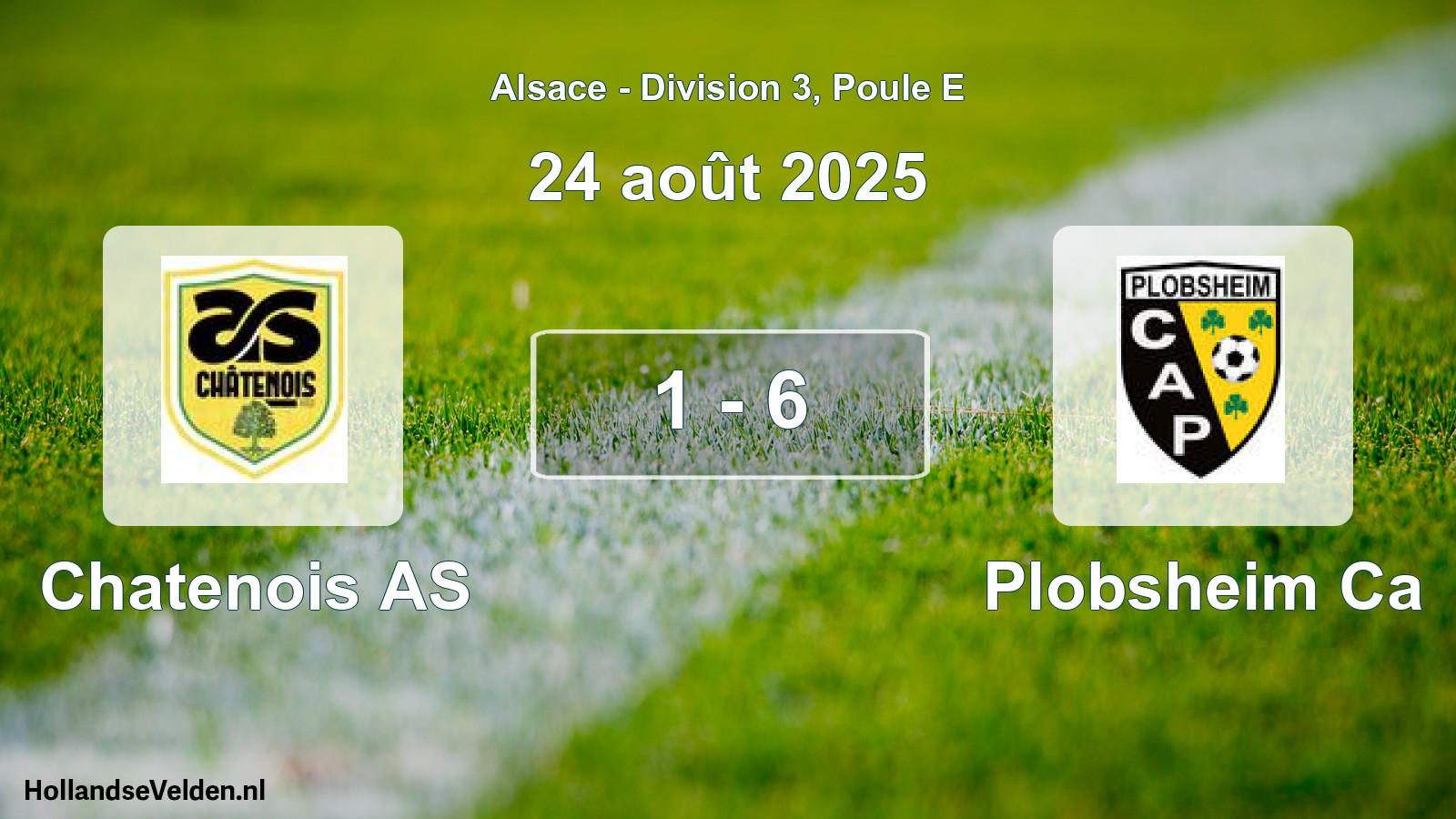 Match joué: Chatenois AS - Plobsheim Ca 1 - 6 (24 août 2025)