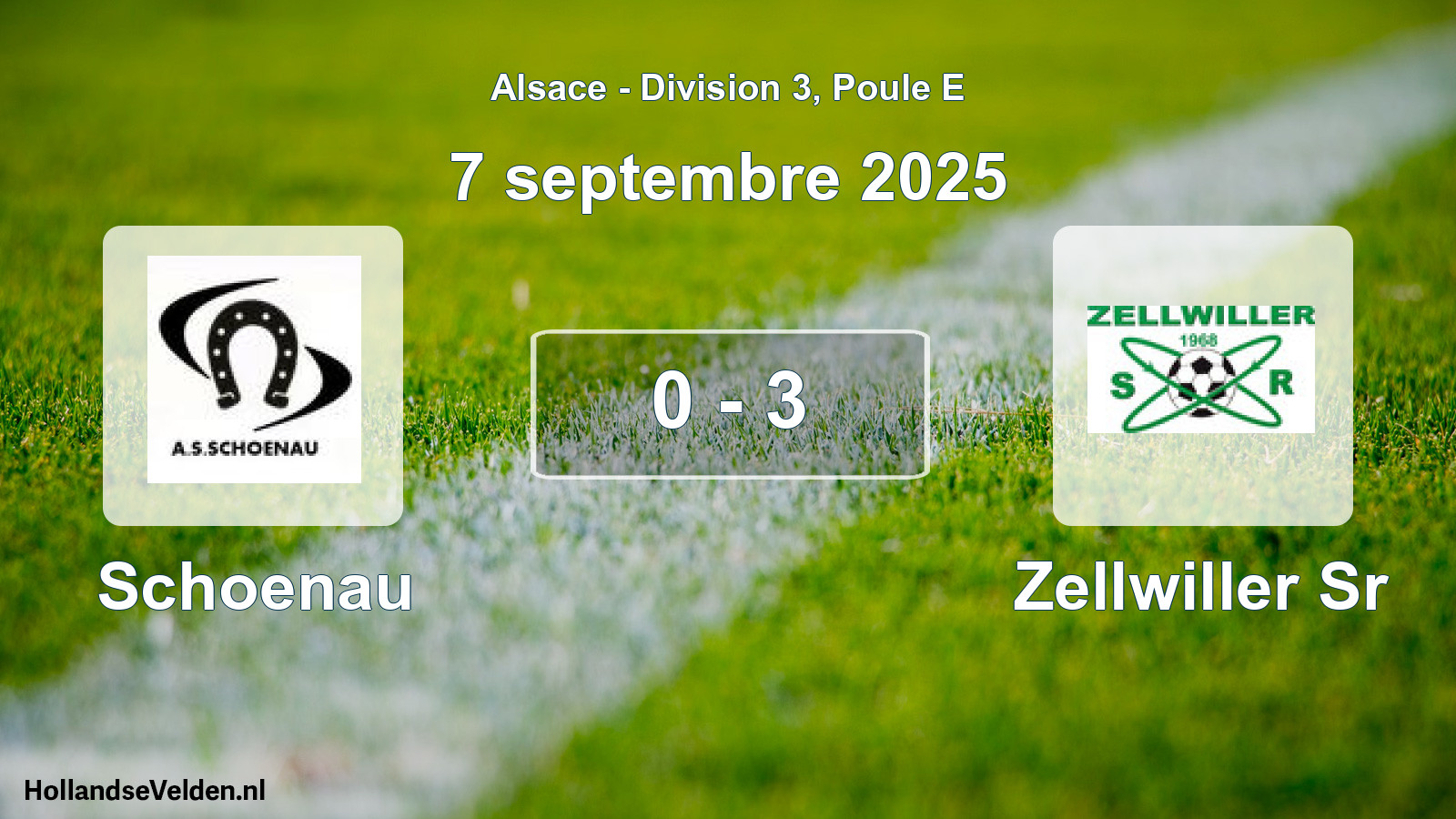 Match joué: Schoenau - Zellwiller Sr 0 - 3 (7 septembre 2025)