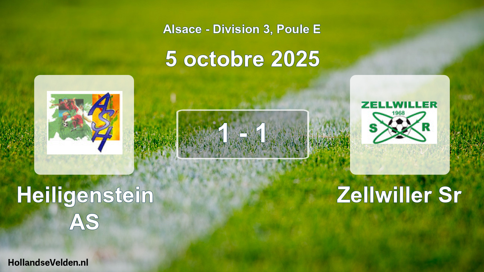 Match joué: Heiligenstein AS - Zellwiller Sr 1 - 1 (5 octobre 2025)