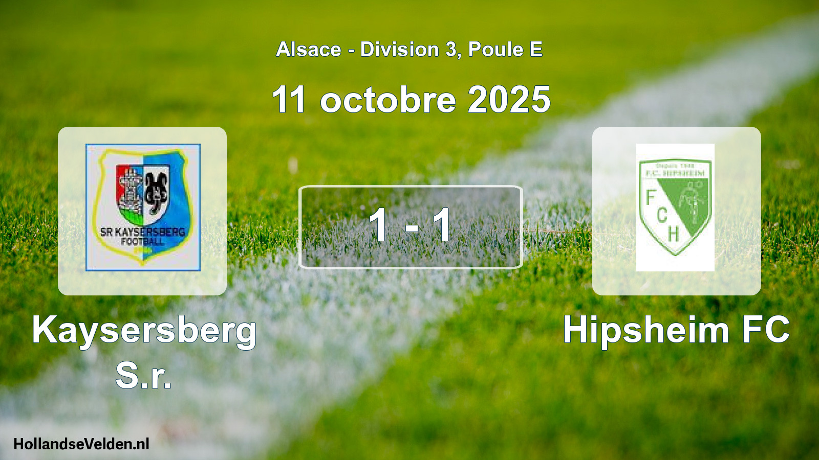 Match joué: Kaysersberg S.r. - Hipsheim FC 1 - 1 (11 octobre 2025)
