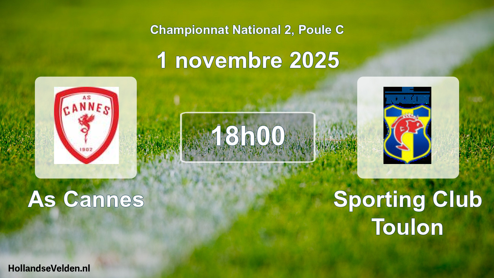 Geplande wedstrijd: As Cannes - Sporting Club Toulon (1 november 2025)