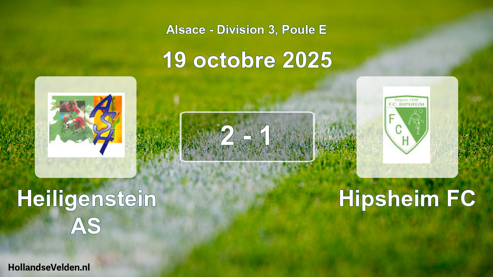 Gespeelde wedstrijd: Heiligenstein AS - Hipsheim FC 2 - 1 (19 oktober 2025)