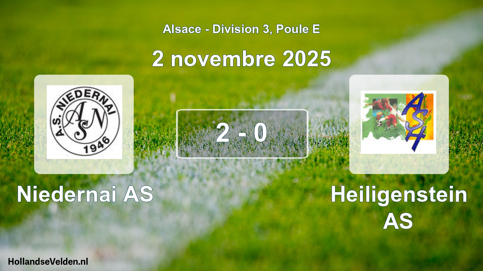 Match joué: Niedernai AS - Heiligenstein AS 2 - 0 (2 novembre 2025)