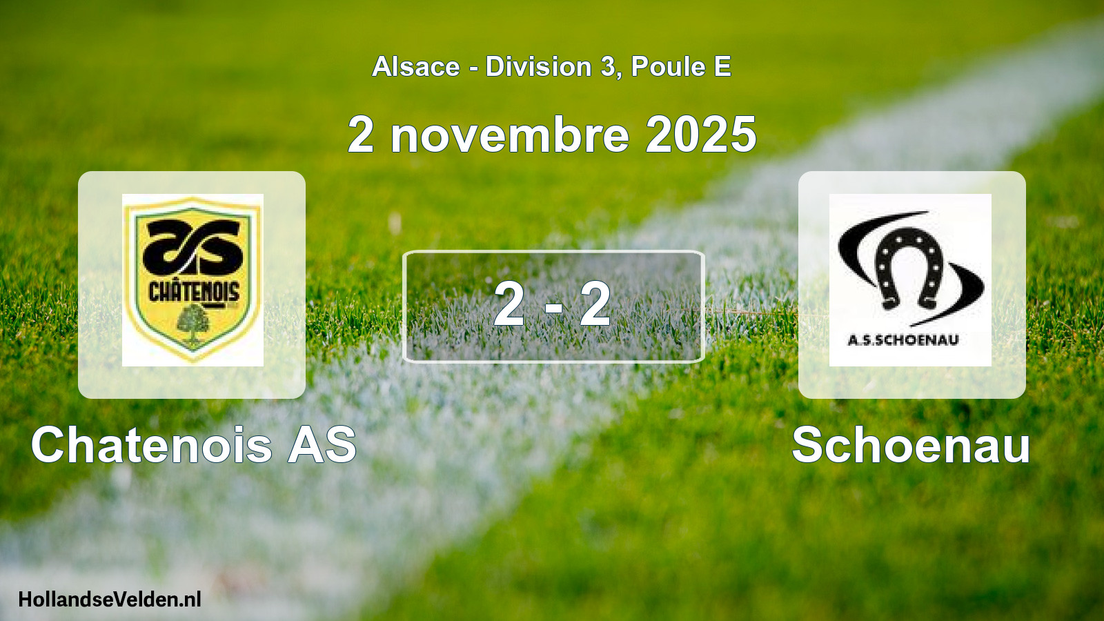 Match joué: Chatenois AS - Schoenau 2 - 2 (2 novembre 2025)