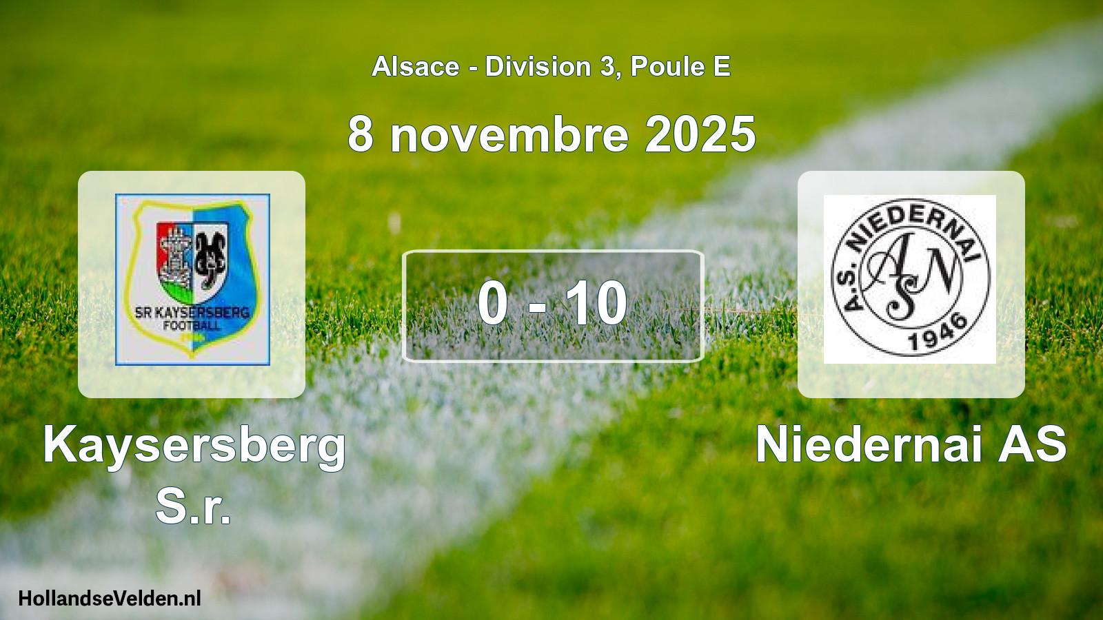Match joué: Kaysersberg S.r. - Niedernai AS 0 - 10 (8 novembre 2025)