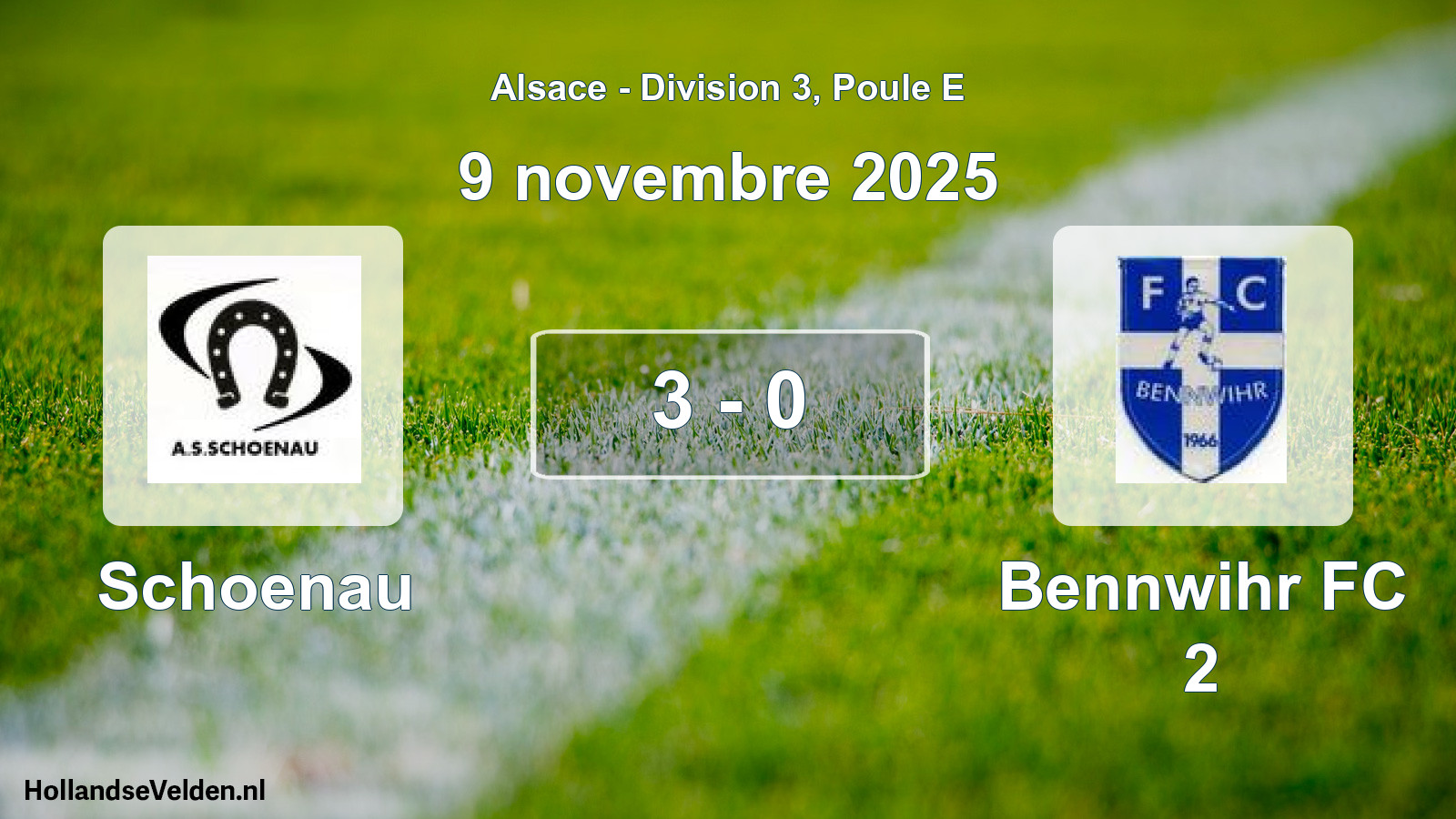 Match joué: Schoenau - Bennwihr FC 2 3 - 0 (9 novembre 2025)