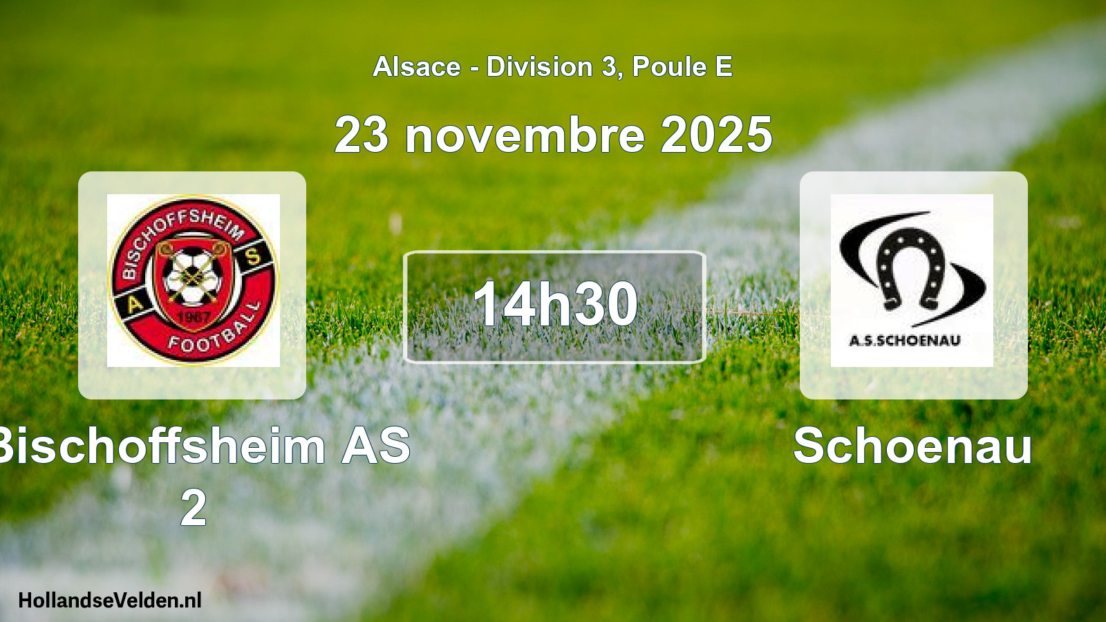 Match programmé: Bischoffsheim AS 2 - Schoenau (23 novembre 2025)