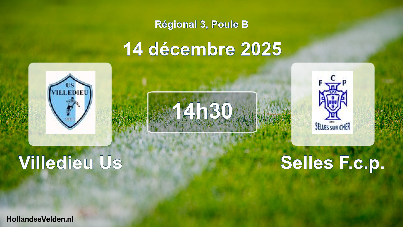 Geplande wedstrijd: Villedieu Us - Selles F.c.p. (14 december 2025)