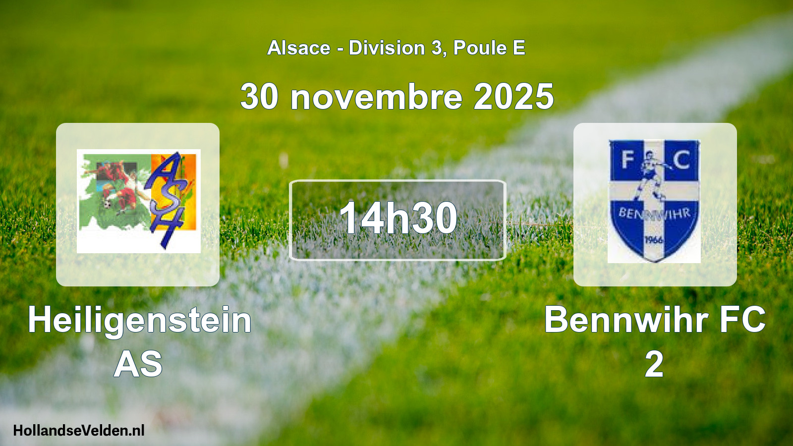 Geplande wedstrijd: Heiligenstein AS - Bennwihr FC 2 (30 november 2025)