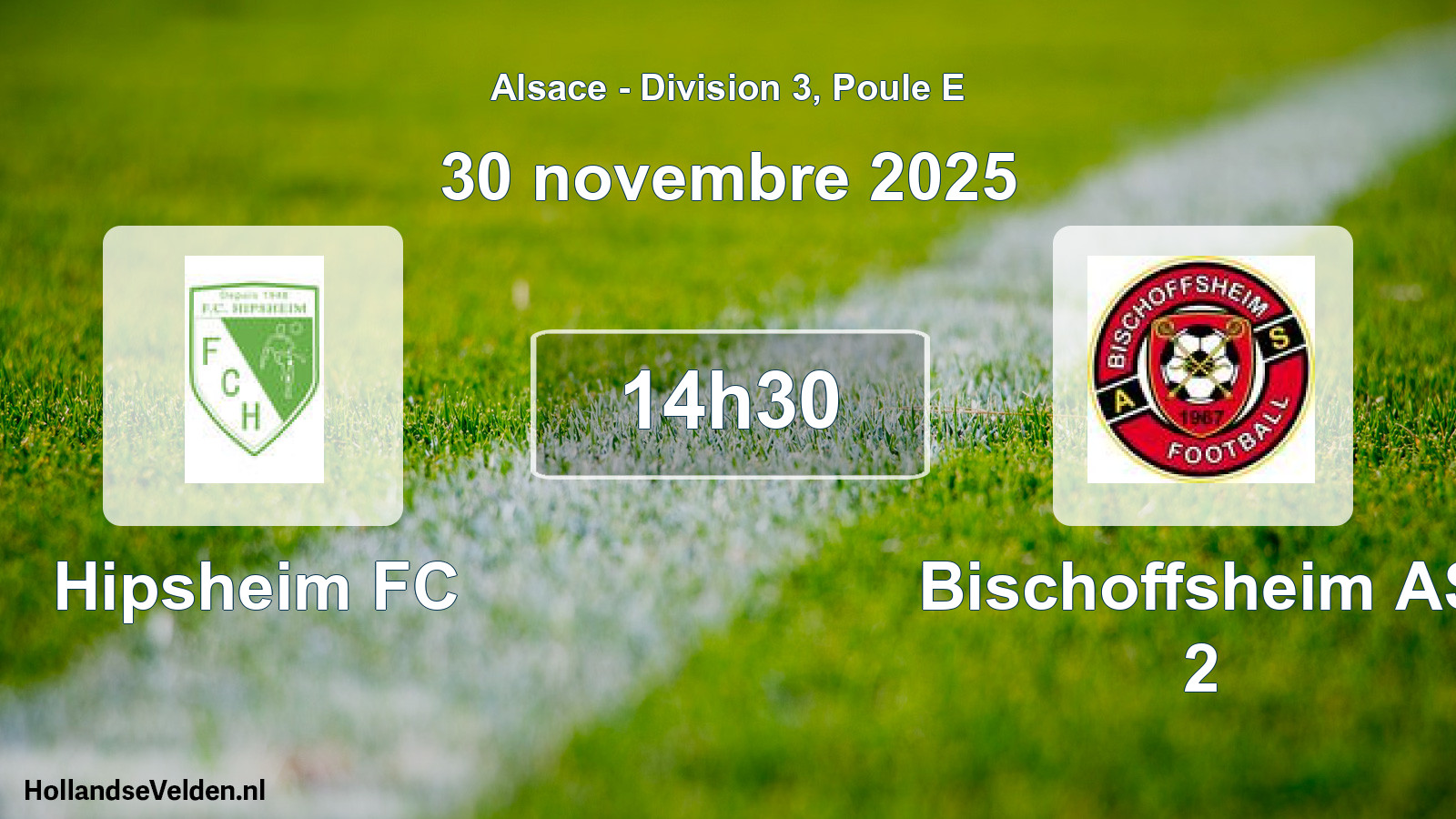 Match programmé: Hipsheim FC - Bischoffsheim AS 2 (30 novembre 2025)