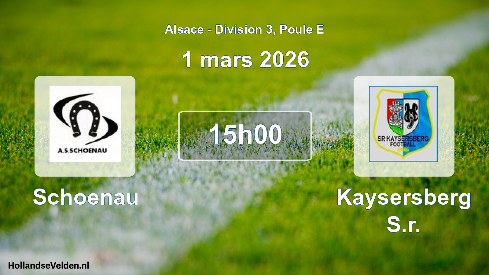 Match programmé: Schoenau - Kaysersberg S.r. (1 mars 2026)