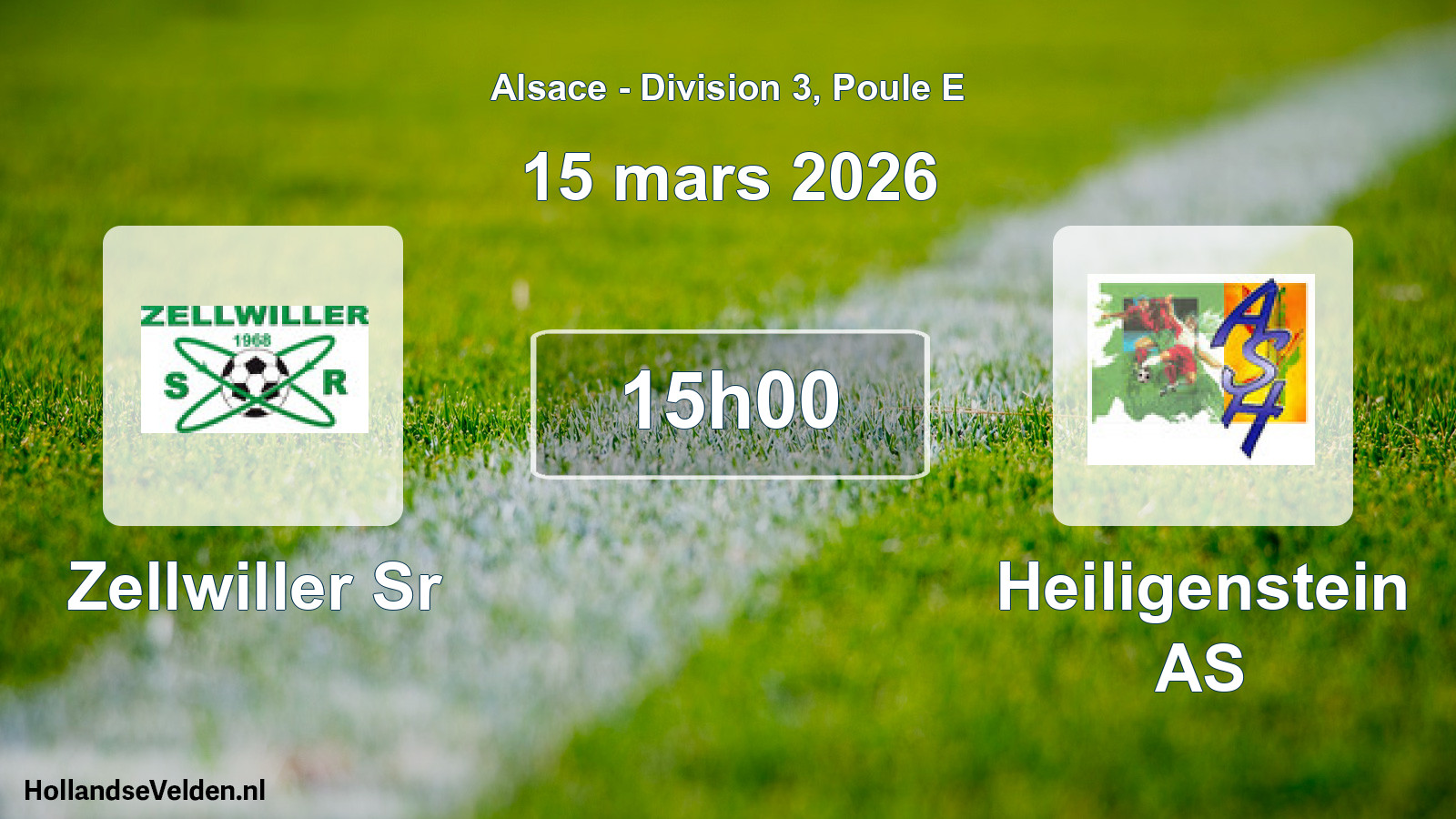 Match programmé: Zellwiller Sr - Heiligenstein AS (15 mars 2026)