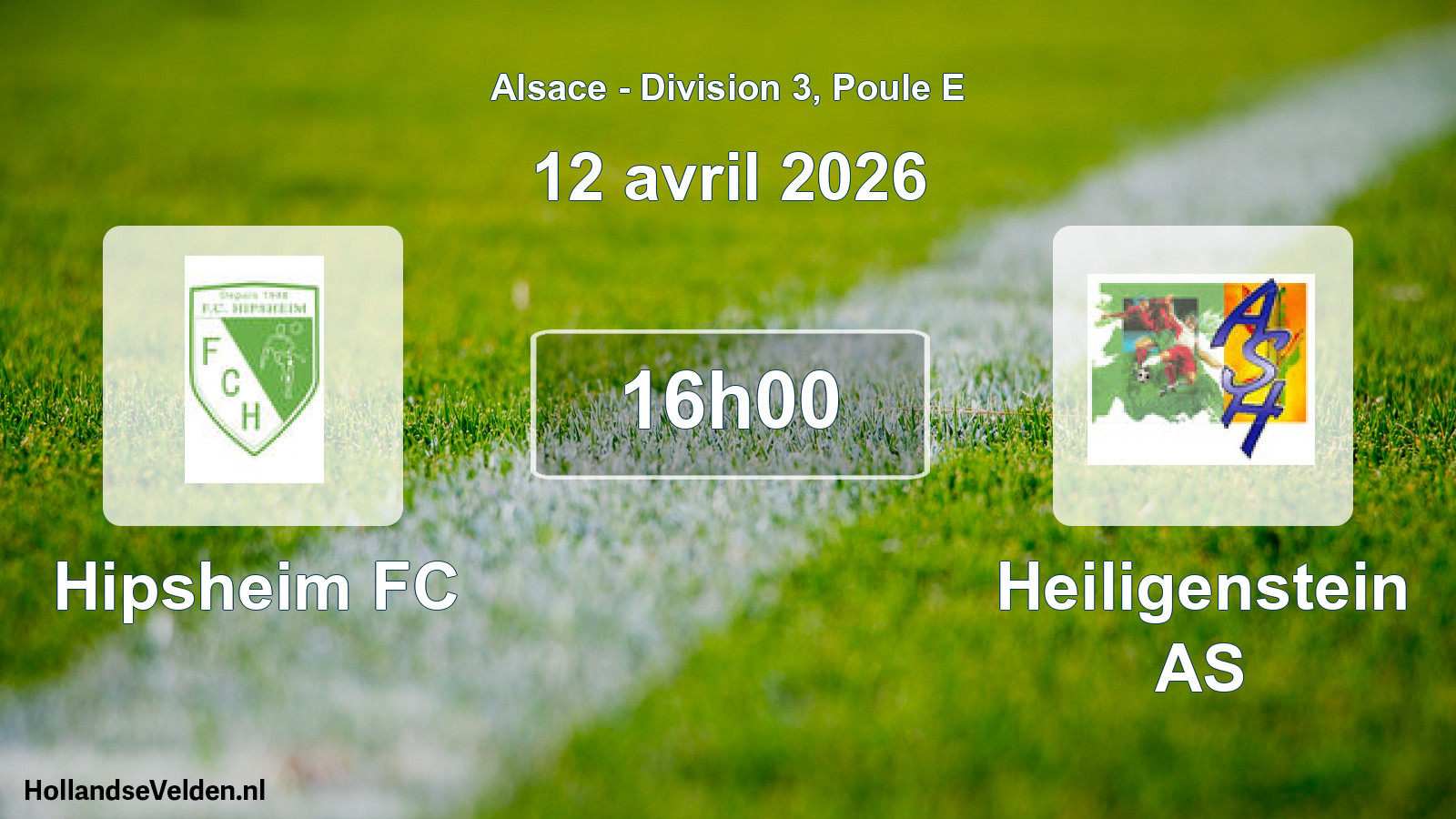 Match programmé: Hipsheim FC - Heiligenstein AS (12 avril 2026)