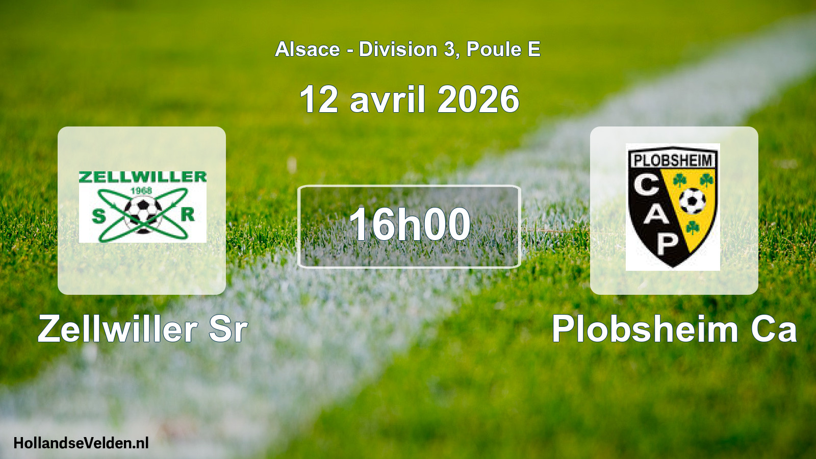 Match programmé: Zellwiller Sr - Plobsheim Ca (12 avril 2026)