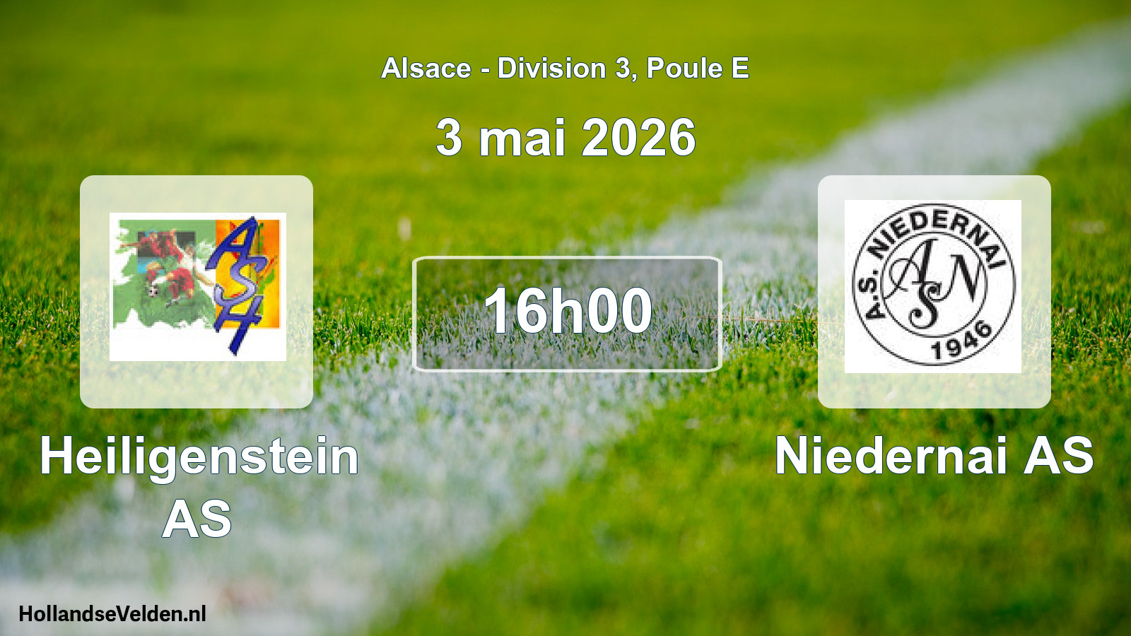 Match programmé: Heiligenstein AS - Niedernai AS (3 mai 2026)