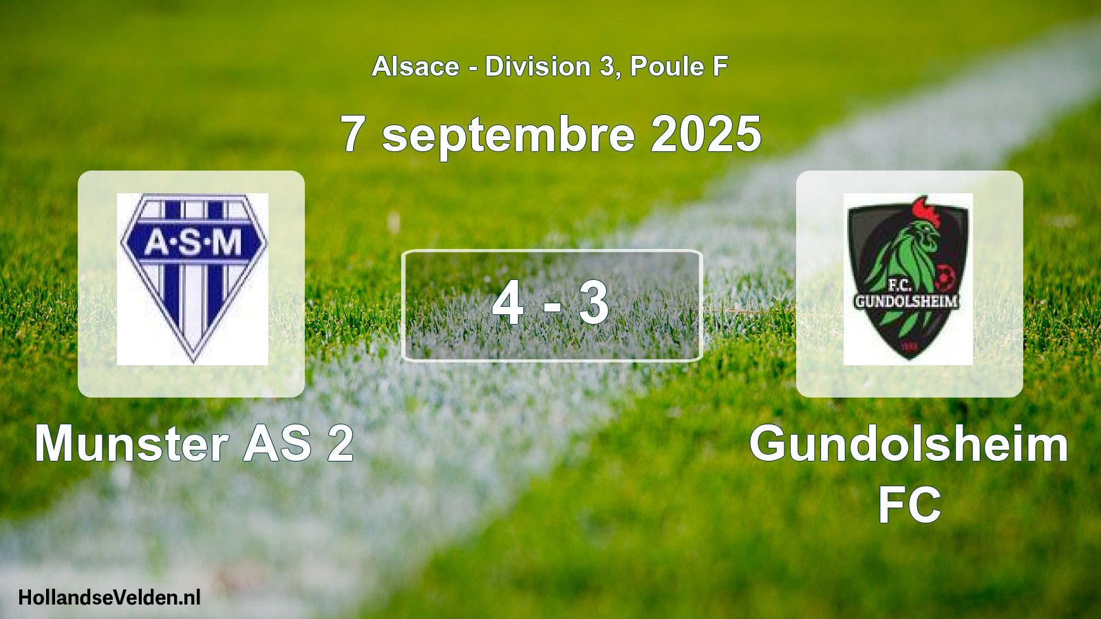 Match joué: Munster AS 2 - Gundolsheim FC 4 - 3 (7 septembre 2025)