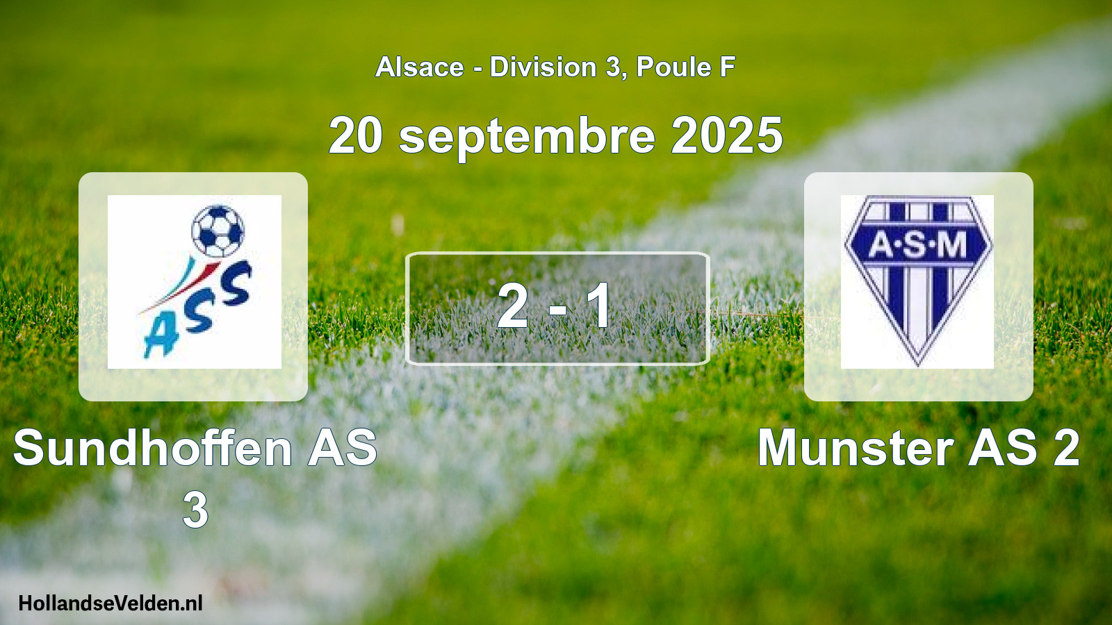 Gespeelde wedstrijd: Sundhoffen AS 3 - Munster AS 2 2 - 1 (20 september 2025)