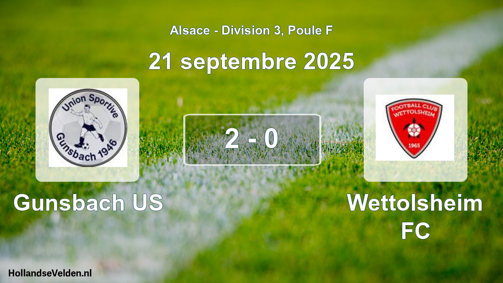 Gespeelde wedstrijd: Gunsbach US - Wettolsheim FC 2 - 0 (21 september 2025)