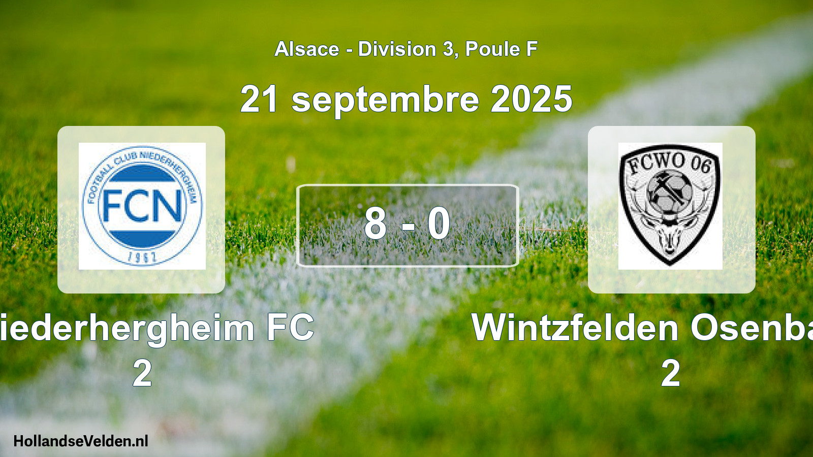 Match joué: Niederhergheim FC 2 - Wintzfelden Osenbach 2 8 - 0 (21 septembre 2025)