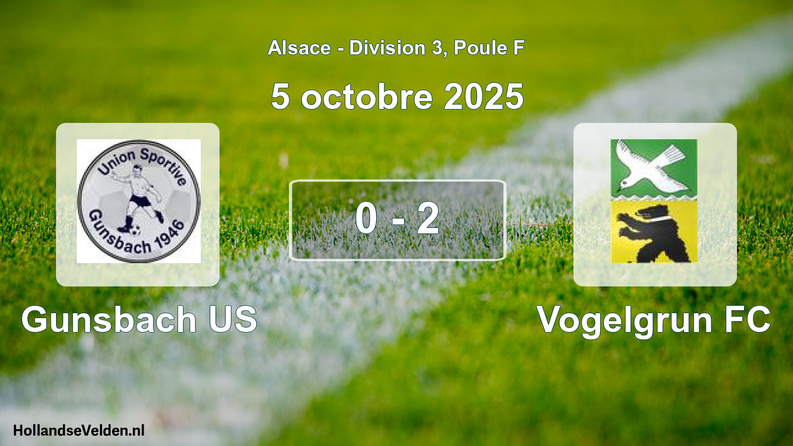 Match joué: Gunsbach US - Vogelgrun FC 0 - 2 (5 octobre 2025)