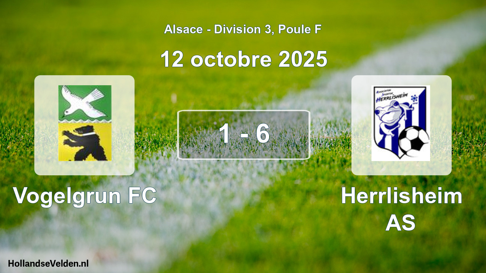 Total number of matches played: Vogelgrun FC - Herrlisheim AS 1 - 6 (12 October 2025)