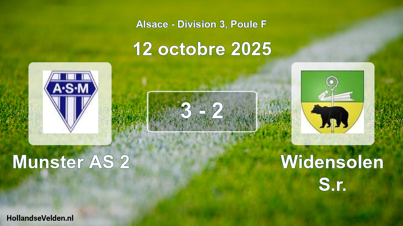 Match joué: Munster AS 2 - Widensolen S.r. 3 - 2 (12 octobre 2025)