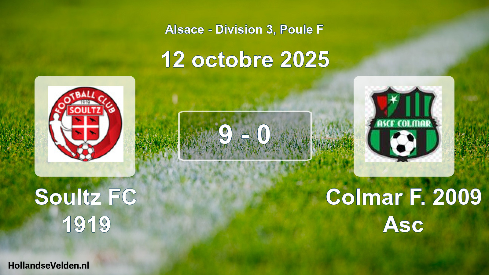 Match joué: Soultz FC 1919 - Colmar F. 2009 Asc 9 - 0 (12 octobre 2025)