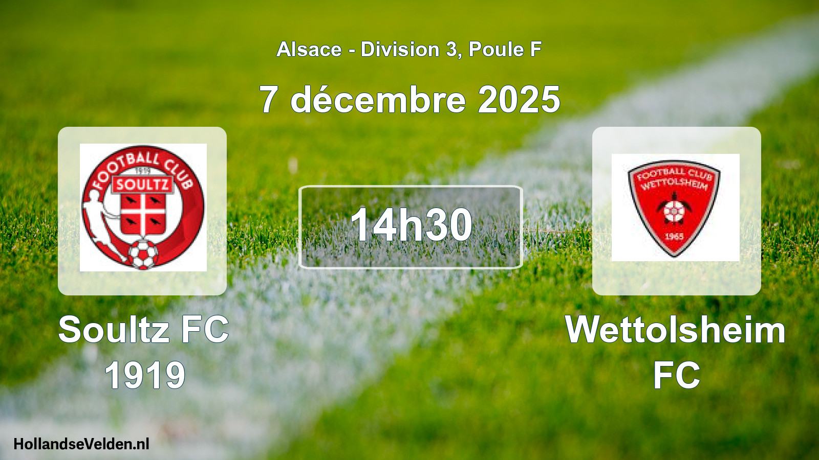 Match programmé: Soultz FC 1919 - Wettolsheim FC (7 décembre 2025)