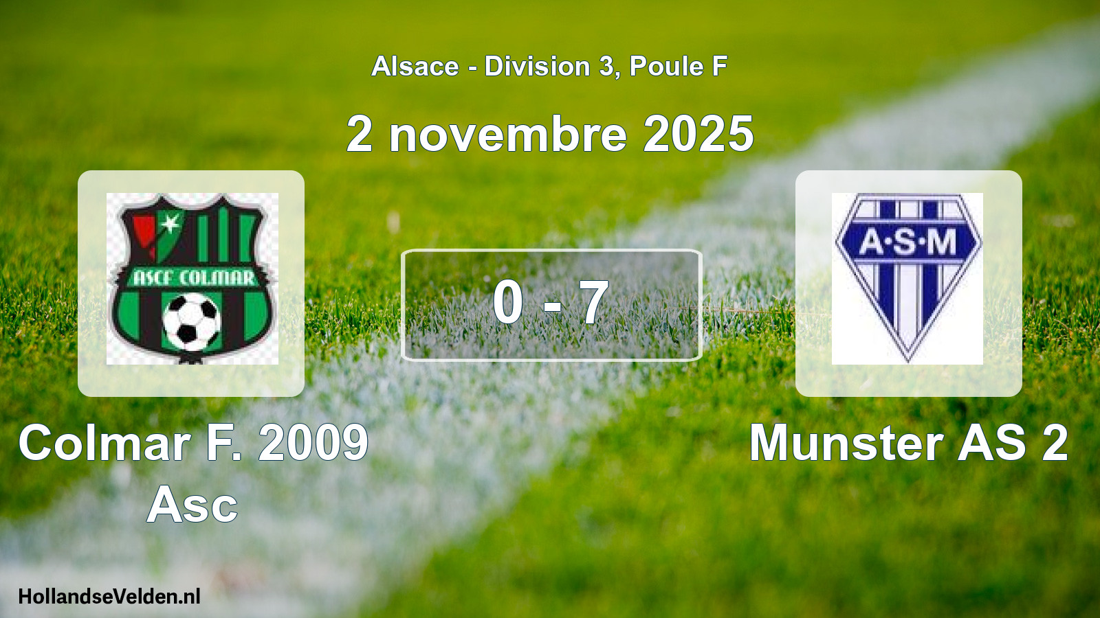 Gespeelde wedstrijd: Colmar F. 2009 Asc - Munster AS 2 0 - 7 (2 november 2025)