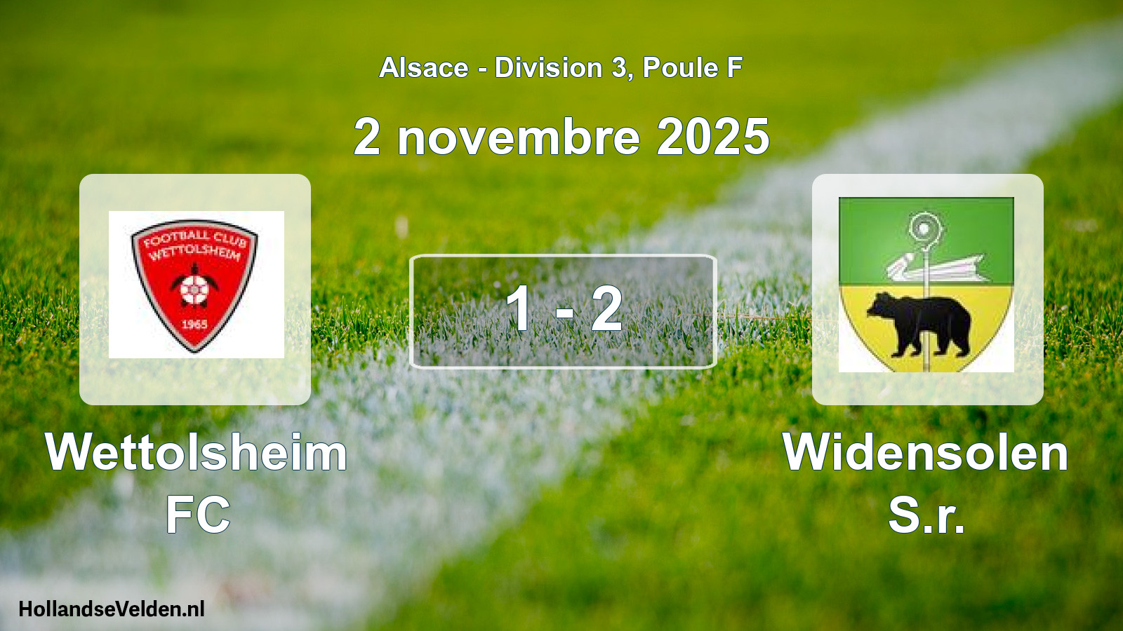 Total number of matches played: Wettolsheim FC - Widensolen S.r. 1 - 2 (2 November 2025)